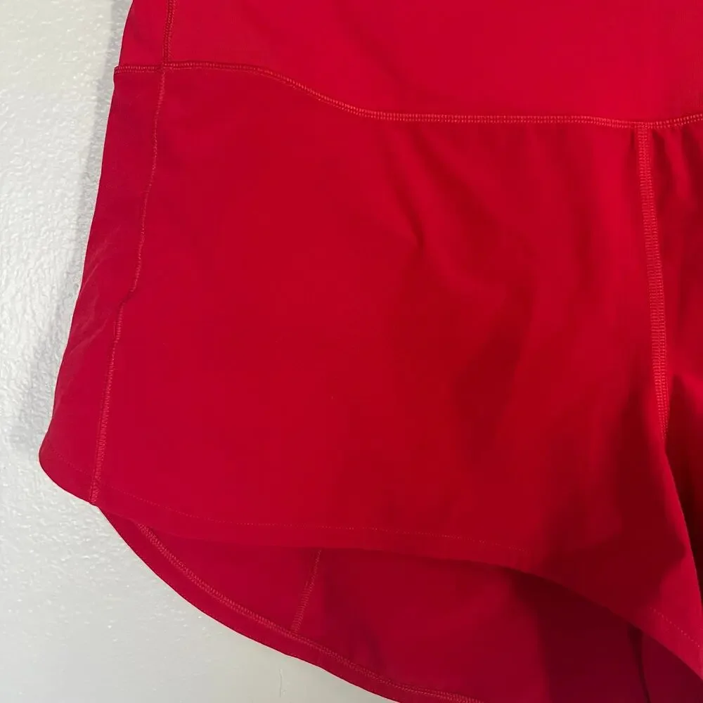 Lululemon Speed Up Shorts High-Rise Lined 2.5" Dark Red Women's Size 14 Running - Picture 4 of 10